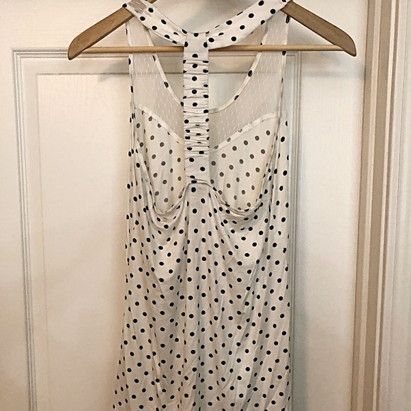 American Rag Black Polka Dot Racerback Tank-Sz S - Picture 3 of 4